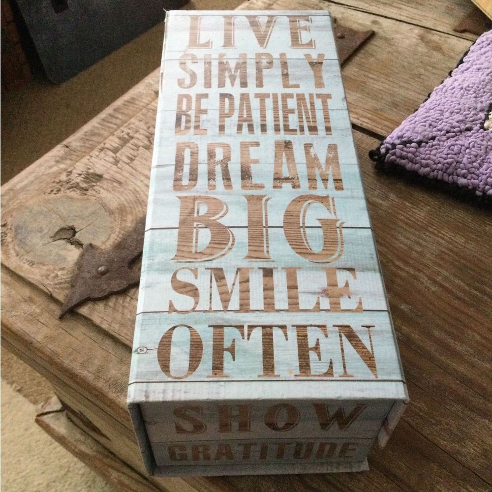 Live Simply Dream Big Storage box - Light Blue & Brown
